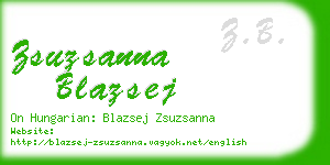 zsuzsanna blazsej business card